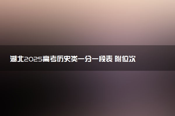 湖北2025高考历史类一分一段表 附位次排名对应大学