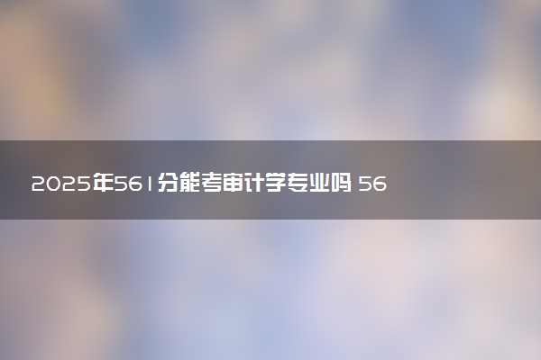 2025年561分能考审计学专业吗 561分审计学专业大学推荐