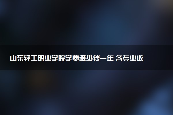 山东轻工职业学院学费多少钱一年 各专业收费标准（2025年参考）