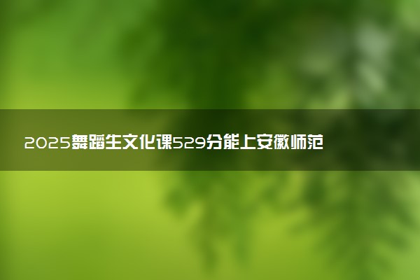 2025舞蹈生文化课529分能上安徽师范大学吗