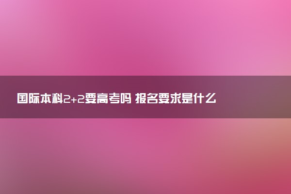 国际本科2+2要高考吗 报名要求是什么