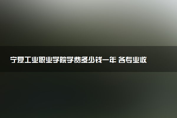 宁夏工业职业学院学费多少钱一年 各专业收费标准（2025年参考）