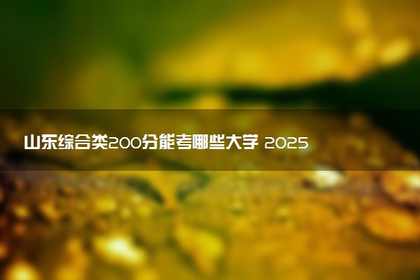 山东综合类200分能考哪些大学 2025考生稳上的大学名单