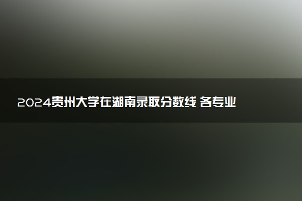 2024贵州大学在湖南录取分数线 各专业分数及位次