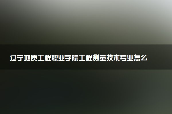辽宁地质工程职业学院工程测量技术专业怎么样 录取分数线多少