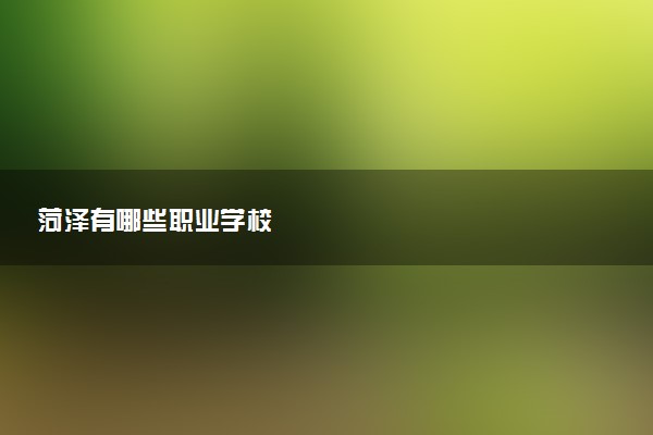 菏泽有哪些职业学校