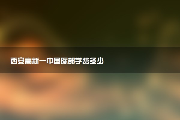 西安高新一中国际部学费多少