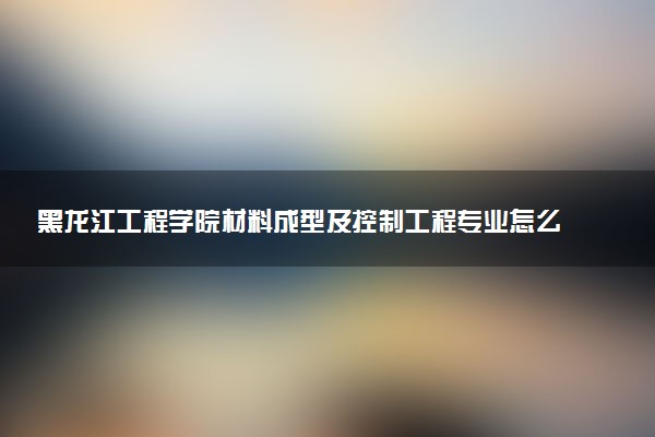 黑龙江工程学院材料成型及控制工程专业怎么样 录取分数线多少