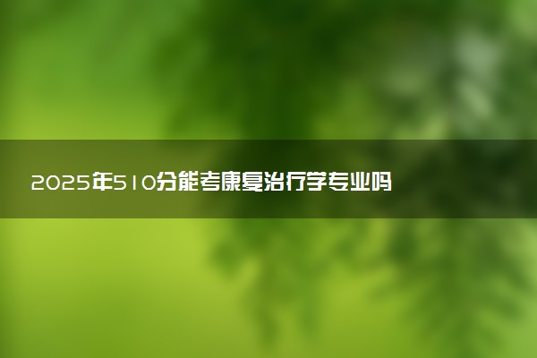 2025年510分能考康复治疗学专业吗 510分康复治疗学专业大学推荐