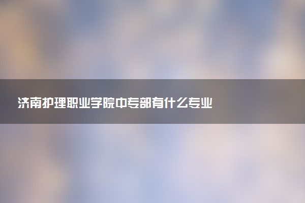济南护理职业学院中专部有什么专业
