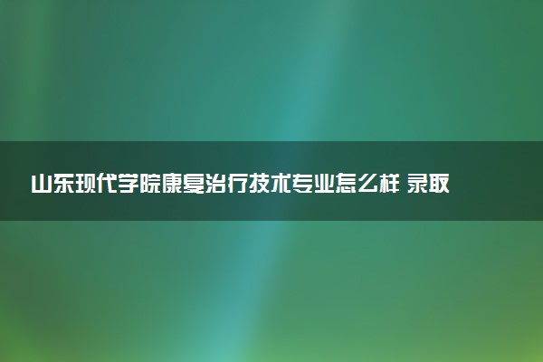 山东现代学院康复治疗技术专业怎么样 录取分数线多少