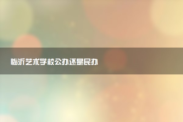 临沂艺术学校公办还是民办