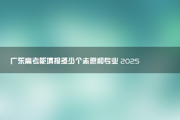 广东高考能填报多少个志愿和专业 2025本专科志愿设置