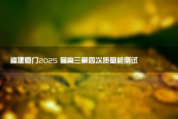 福建厦门2025 届高三第四次质量检测试题及答案汇总