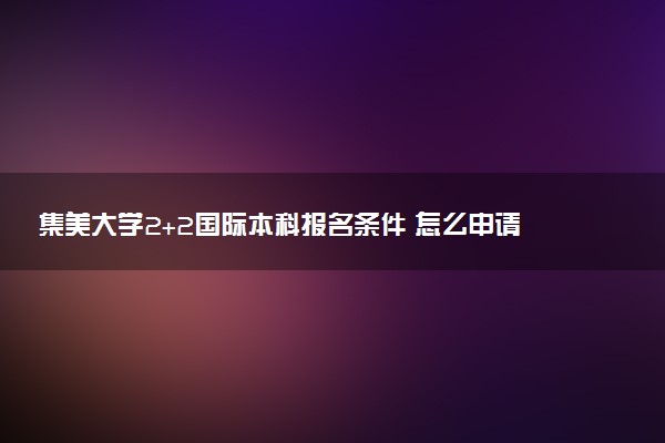 集美大学2+2国际本科报名条件 怎么申请