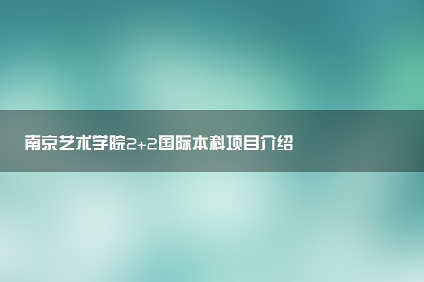 南京艺术学院2+2国际本科项目介绍