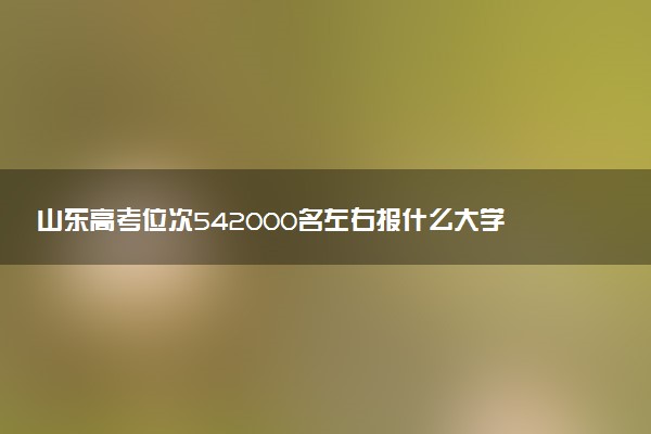 山东高考位次542000名左右报什么大学好（2025年参考）