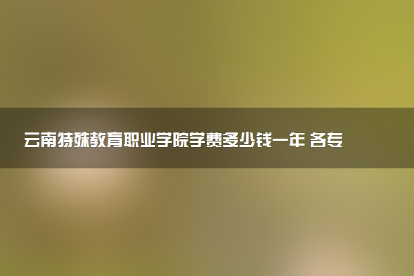 云南特殊教育职业学院学费多少钱一年 各专业收费标准（2025年参考）