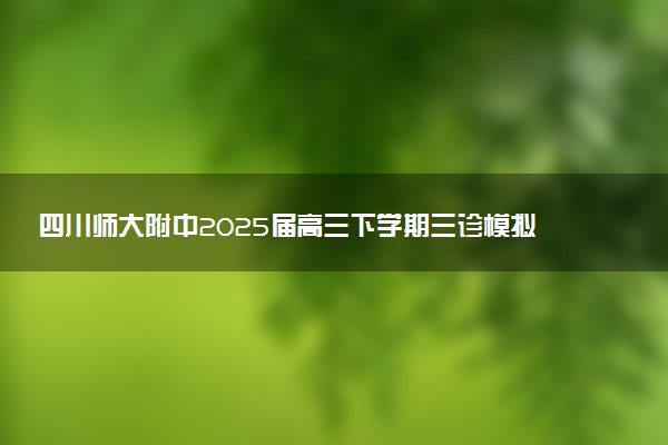 四川师大附中2025届高三下学期三诊模拟二试题及答案汇总