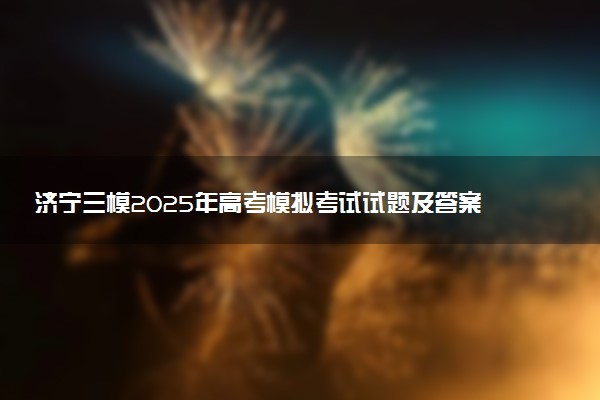 济宁三模2025年高考模拟考试试题及答案汇总