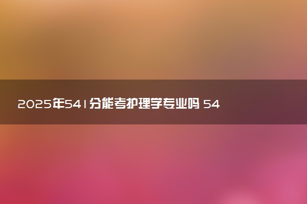 2025年541分能考护理学专业吗 541分护理学专业大学推荐