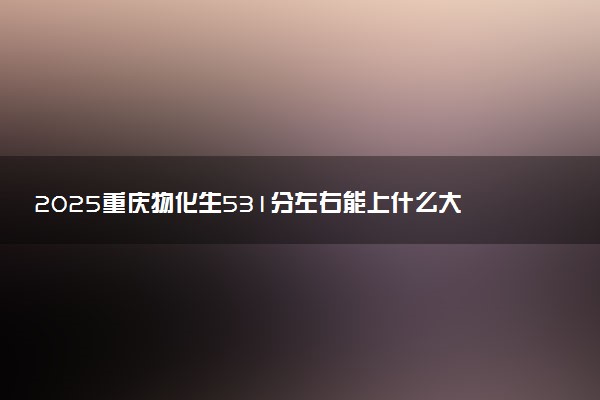 2025重庆物化生531分左右能上什么大学 可以报考的院校名单