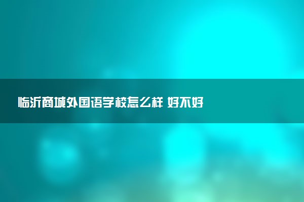 临沂商城外国语学校怎么样 好不好