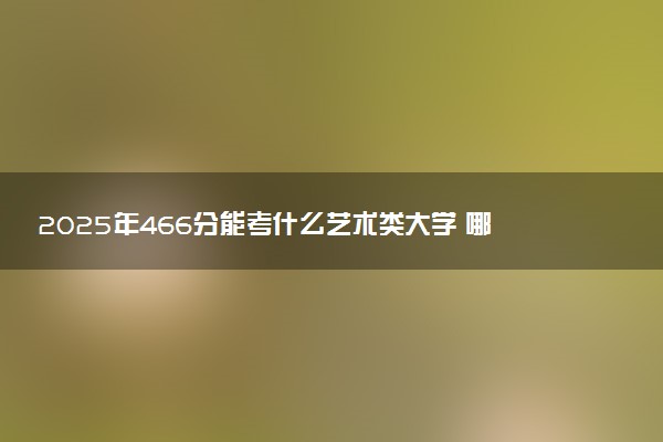 2025年466分能考什么艺术类大学 哪些大学值得报