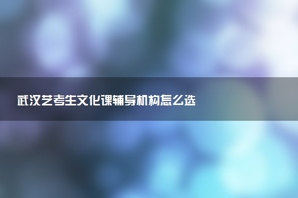 武汉艺考生文化课辅导机构怎么选