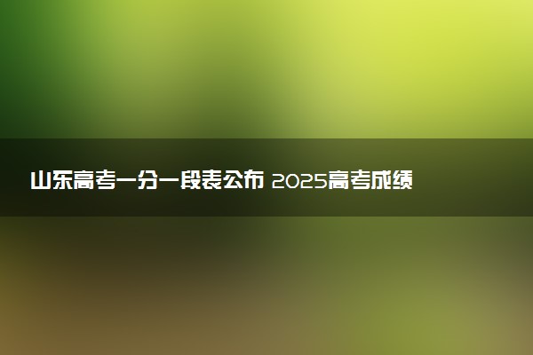 山东高考一分一段表公布 2025高考成绩位次排名查询