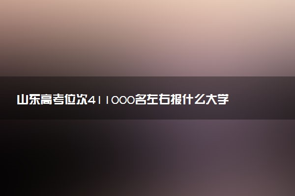 山东高考位次411000名左右报什么大学好（2025年参考）