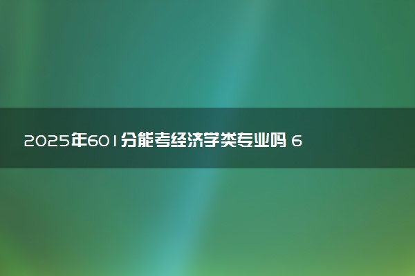 2025年601分能考经济学类专业吗 601分经济学类专业大学推荐