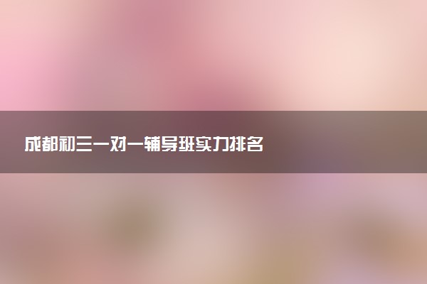 成都初三一对一辅导班实力排名
