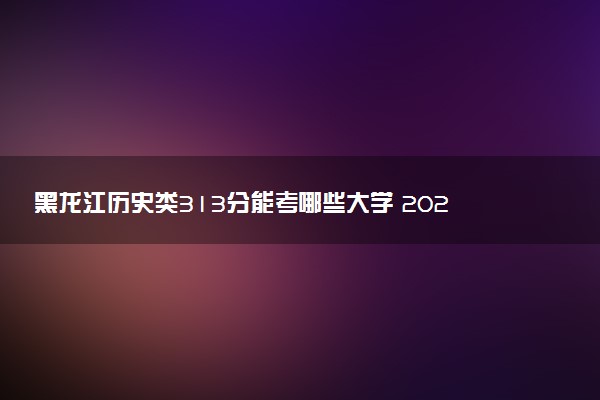 黑龙江历史类313分能考哪些大学 2025考生稳上的大学名单