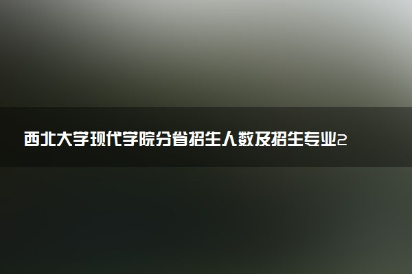 西北大学现代学院分省招生人数及招生专业2025年招生计划参考