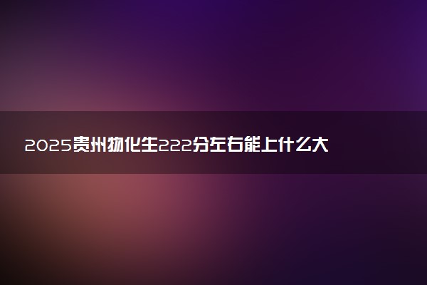 2025贵州物化生222分左右能上什么大学 可以报考的院校名单
