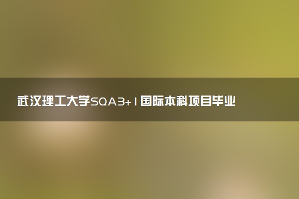 武汉理工大学SQA3+1国际本科项目毕业难度大吗？