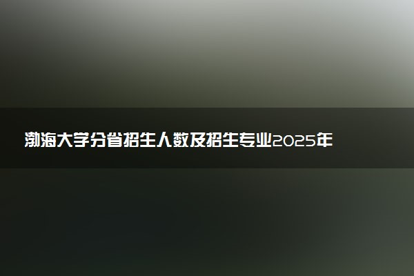 渤海大学分省招生人数及招生专业2025年招生计划参考