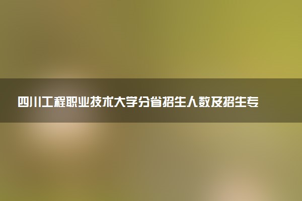 四川工程职业技术大学分省招生人数及招生专业2025年招生计划参考