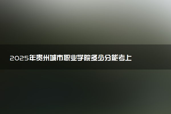 2025年贵州城市职业学院多少分能考上 最低分及位次