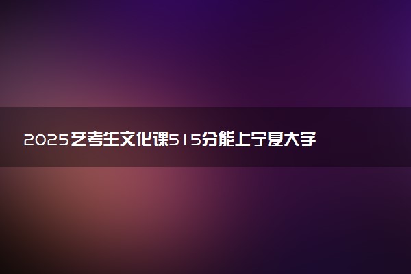 2025艺考生文化课515分能上宁夏大学吗