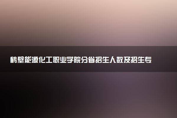 鹤壁能源化工职业学院分省招生人数及招生专业2025年招生计划参考