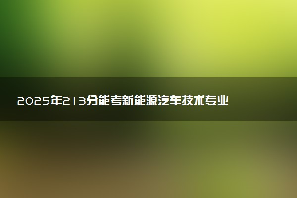 2025年213分能考新能源汽车技术专业吗 213分新能源汽车技术专业大学推荐