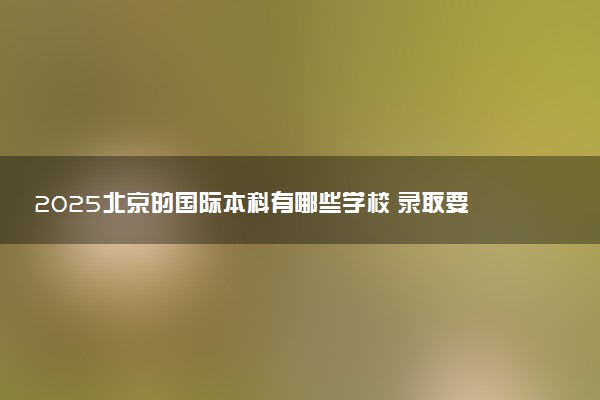 2025北京的国际本科有哪些学校 录取要求是什么