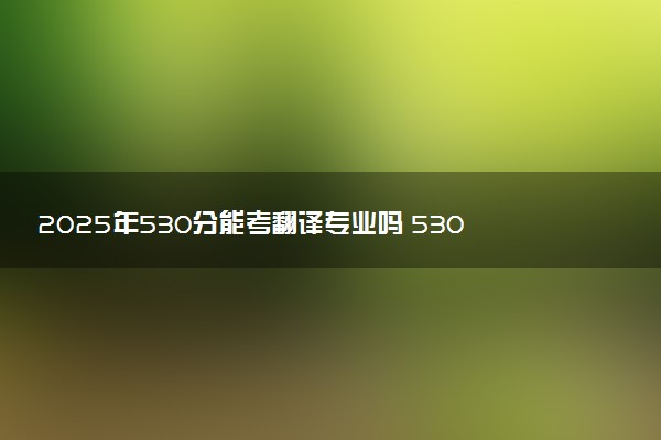 2025年530分能考翻译专业吗 530分翻译专业大学推荐