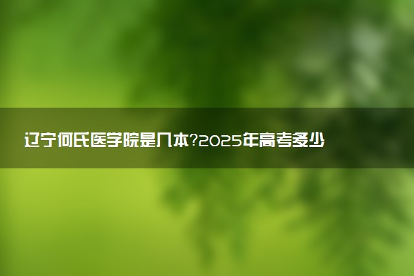 辽宁何氏医学院是几本？2025年高考多少分能上及报考建议