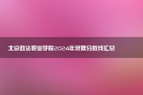 北京政法职业学院2024年录取分数线汇总 各省最低分与位次排名及2025报考指南