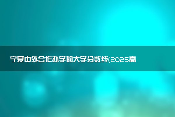 宁夏中外合作办学的大学分数线（2025高考参考）
