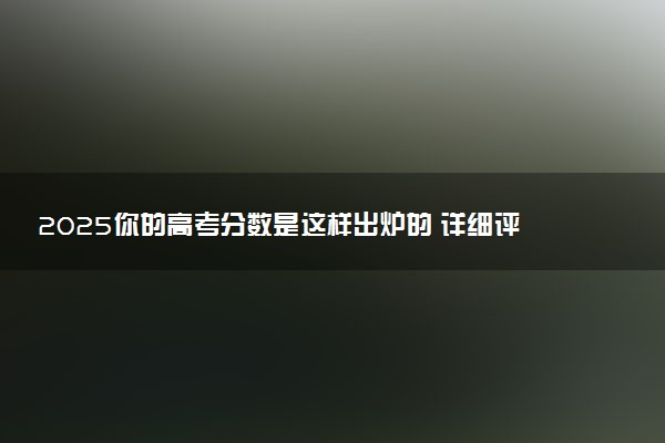 2025你的高考分数是这样出炉的 详细评分过程