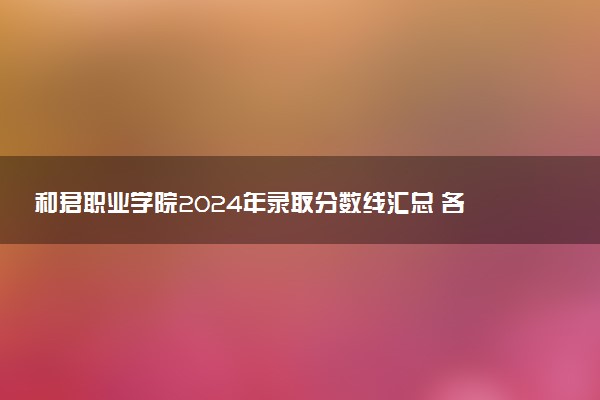 和君职业学院2024年录取分数线汇总 各省最低分与位次排名及2025报考指南
